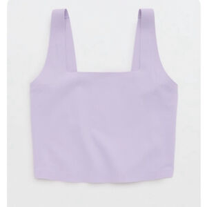 NWOT Aerie Smoothez Square Neck Lavender Crop Tank size Medium